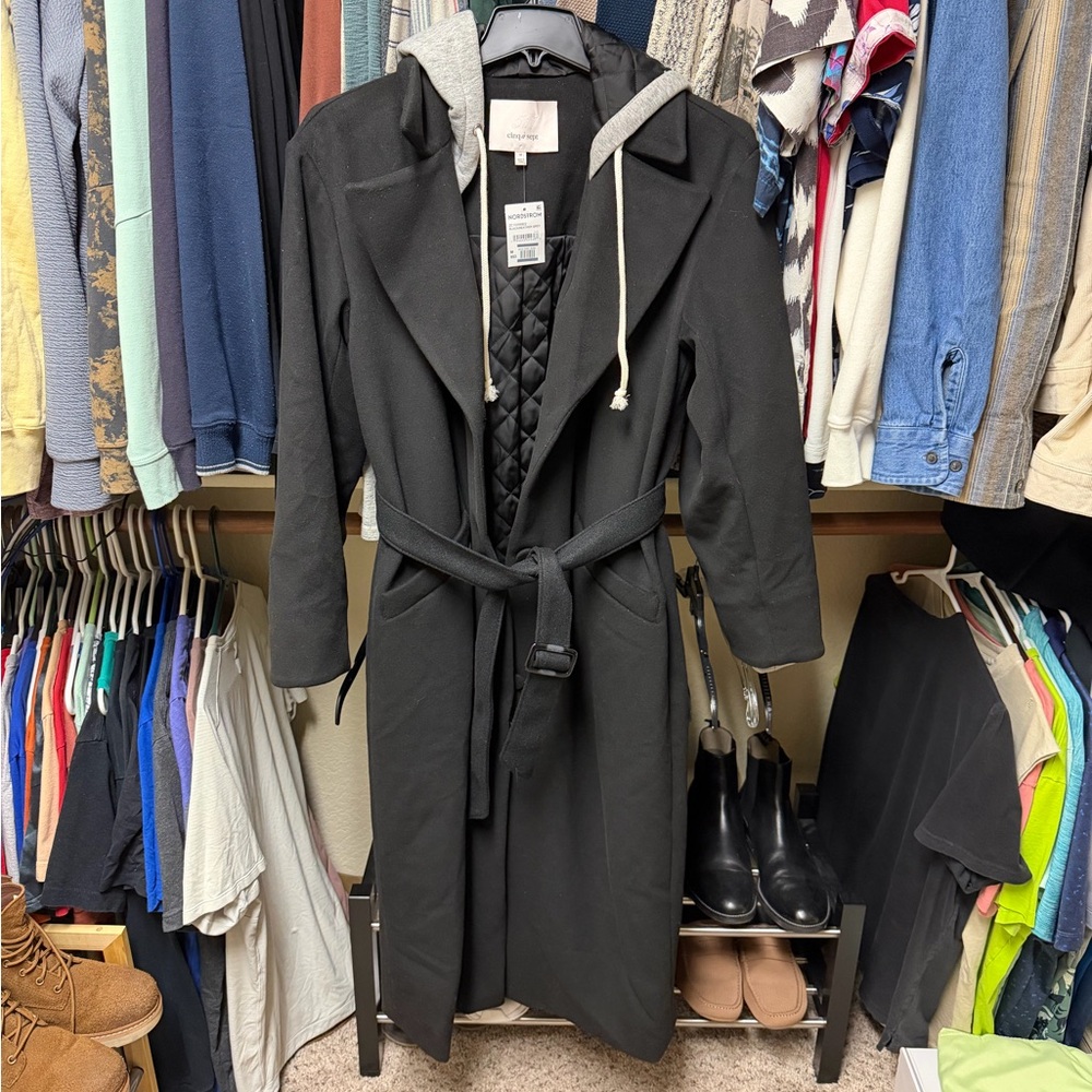 Cinq a Sept vander hooded longline coat - Picture 7 of 14